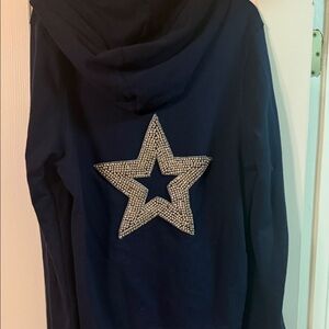 Navy Hoodie with Star Design